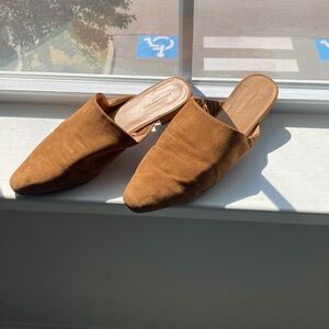 Banana Republic tan suede mules